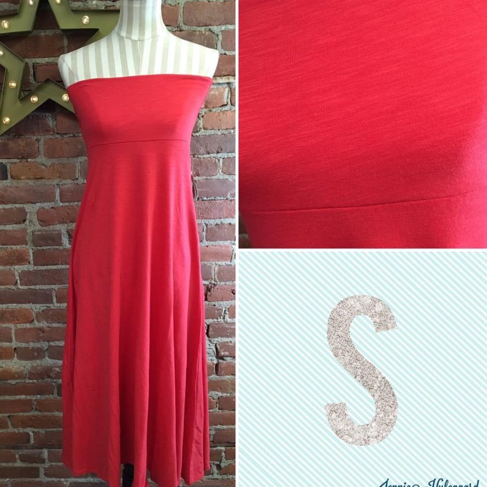 LuLaRoe LLR Maxi skirt ★ solid coral/red color ★ size small